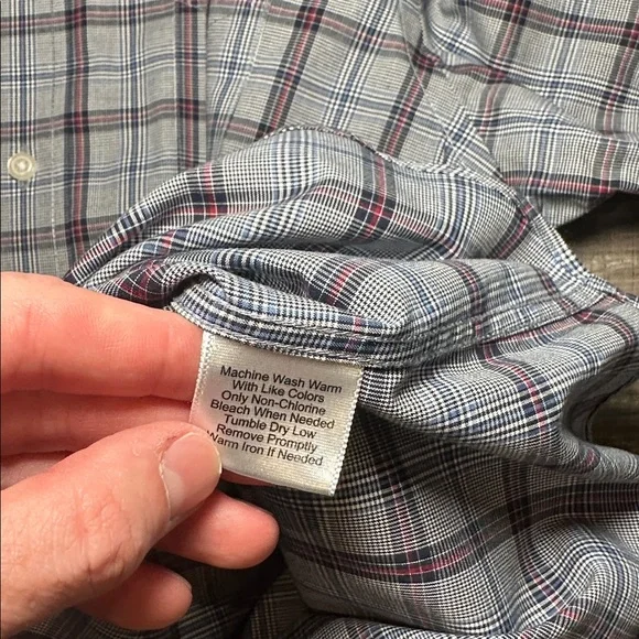 Jos. A. Bank Traveller Checkered Plaid Slim Fit Long Sleeve Button Down - XL - Picture 6 of 6